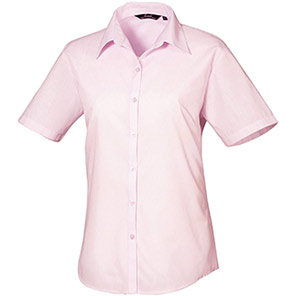 Premier PR302 Pink Short-Sleeve Poplin Blouse 26