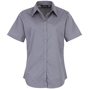 Premier PR302 Steel Short-Sleeve Poplin Blouse 30