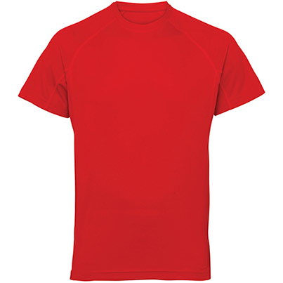 TriDri TR011 Men’s Fire Red Panelled Tech T-Shirt