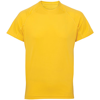 TriDri TR011 Men’s Sun Yellow Panelled Tech T-Shirt