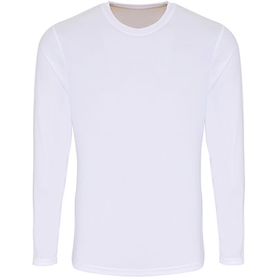 TriDri Performance TR050 Men’s White Long-Sleeve T-Shirt