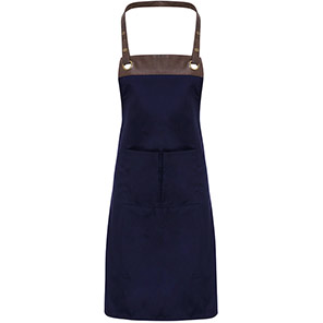 Premier Espresso PR123 Navy/Brown Bib Apron