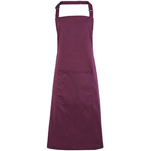 Premier PR154 Aubergine Bib Apron with Pocket