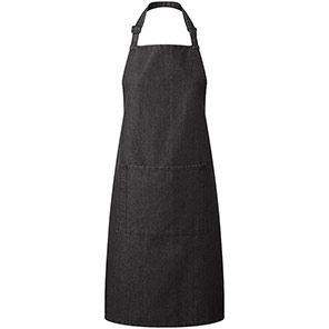 Premier PR154 Black Denim Bib Apron with Pocket