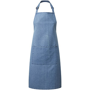 Premier PR154 Blue Denim Bib Apron with Pocket