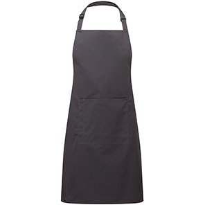 Premier PR154 Charcoal Bib Apron with Pocket