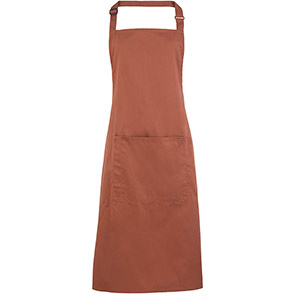 Premier PR154 Chestnut Bib Apron with Pocket