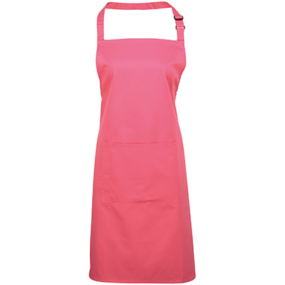 Premier PR154 Fuchsia Bib Apron with Pocket