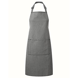 Premier PR154 Grey Denim Bib Apron with Pocket