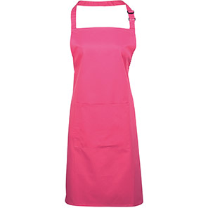 Premier PR154 Hot Pink Bib Apron with Pocket