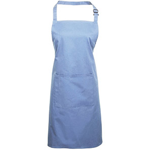 Premier PR154 Mid Blue Bib Apron with Pocket