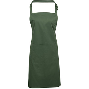 Premier PR154 Moss Green Bib Apron with Pocket