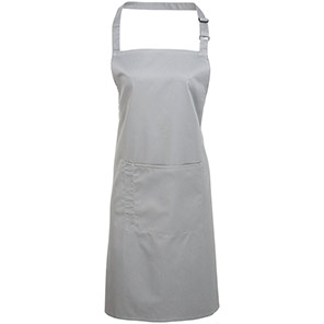 Premier PR154 Silver Bib Apron with Pocket