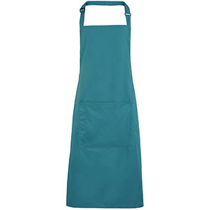 Premier PR154 Teal Bib Apron with Pocket