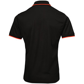 Premier Coolchecker PR618 Black/Orange Polo Shirt