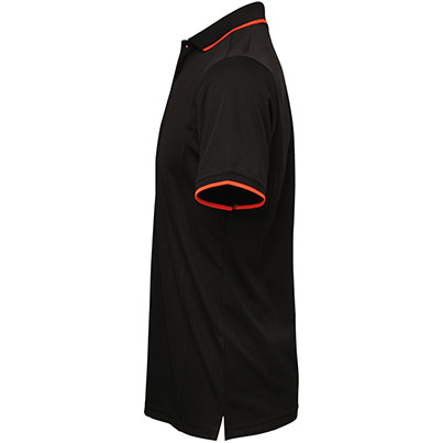 Premier Coolchecker PR618 Black/Orange Polo Shirt