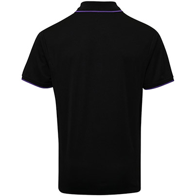 Premier Coolchecker PR618 Black/Purple Polo Shirt