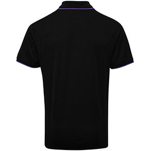 Premier Coolchecker PR618 Black/Purple Polo Shirt