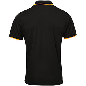 Premier Coolchecker PR618 Black/Sunflower Polo Shirt