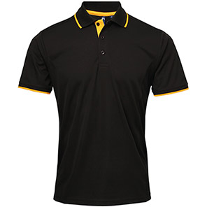 Premier Coolchecker PR618 Black/Sunflower Polo Shirt 4XL