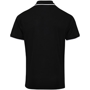 Premier Coolchecker PR618 Black/White Polo Shirt
