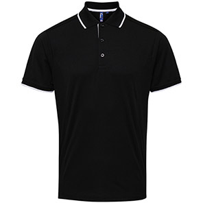 Premier Coolchecker PR618 Black/White Polo Shirt 4XL