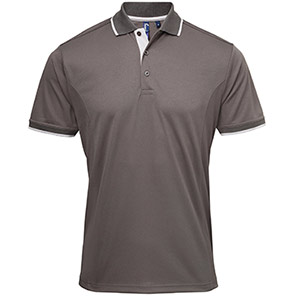 Premier Coolchecker PR618 Dark Grey/Silver Polo Shirt 4XL