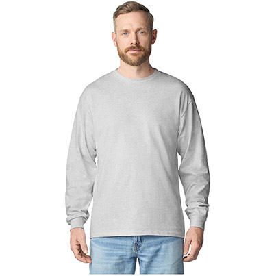 Gildan Ultra Cotton GD014 Ash Long-Sleeve T-Shirt