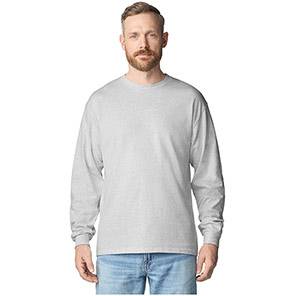 Gildan Ultra Cotton GD014 Ash Long-Sleeve T-Shirt