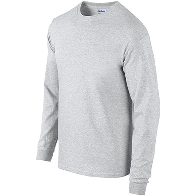 Gildan Ultra Cotton GD014 Ash Long-Sleeve T-Shirt