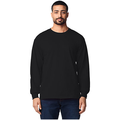Gildan Ultra Cotton GD014 Black Long-Sleeve T-Shirt
