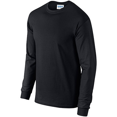 Gildan Ultra Cotton GD014 Black Long-Sleeve T-Shirt