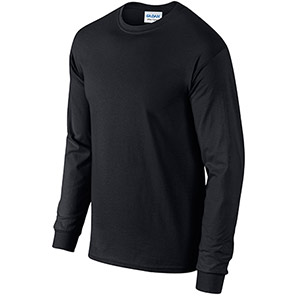Gildan Ultra Cotton GD014 Black Long-Sleeve T-Shirt