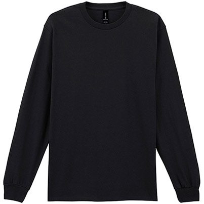 Gildan Ultra Cotton GD014 Black Long-Sleeve T-Shirt