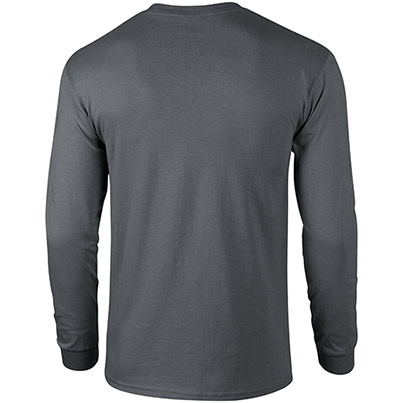 Gildan Ultra Cotton GD014 Charcoal Long-Sleeve T-Shirt