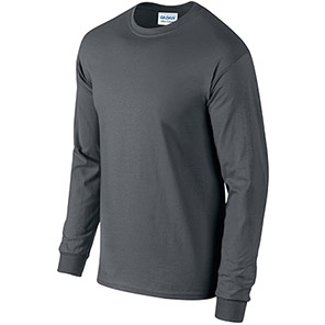 Gildan Ultra Cotton GD014 Charcoal Long-Sleeve T-Shirt