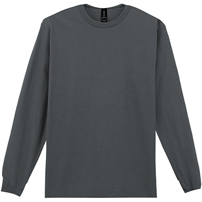 Gildan Ultra Cotton GD014 Charcoal Long-Sleeve T-Shirt