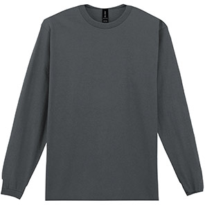 Gildan Ultra Cotton GD014 Charcoal Long-Sleeve T-Shirt 5XL