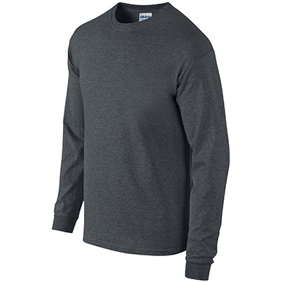 Gildan Ultra Cotton GD014 Dark Heather Long-Sleeve T-Shirt