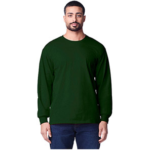 Gildan Ultra Cotton GD014 Forest Green Long-Sleeve T-Shirt