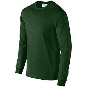 Gildan Ultra Cotton GD014 Forest Green Long-Sleeve T-Shirt