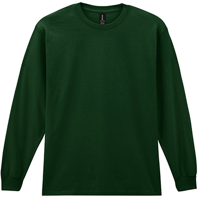 Gildan Ultra Cotton GD014 Forest Green Long-Sleeve T-Shirt