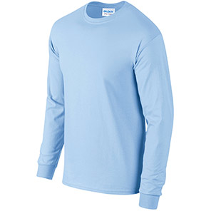 Gildan Ultra Cotton GD014 Light Blue Long-Sleeve T-Shirt