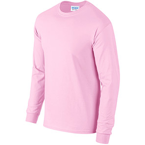 Gildan Ultra Cotton GD014 Light Pink Long-Sleeve T-Shirt