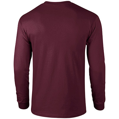 Gildan Ultra Cotton GD014 Maroon Long-Sleeve T-Shirt