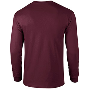 Gildan Ultra Cotton GD014 Maroon Long-Sleeve T-Shirt