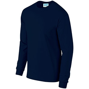 Gildan Ultra Cotton GD014 Navy Long-Sleeve T-Shirt