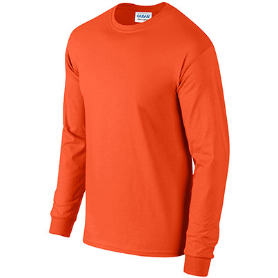 Gildan Ultra Cotton GD014 Orange Long-Sleeve T-Shirt