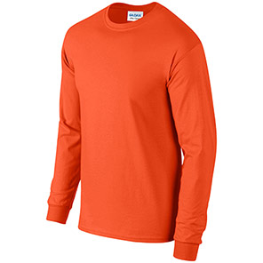 Gildan Ultra Cotton GD014 Orange Long-Sleeve T-Shirt
