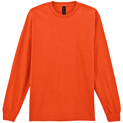 Gildan Ultra Cotton GD014 Orange Long-Sleeve T-Shirt